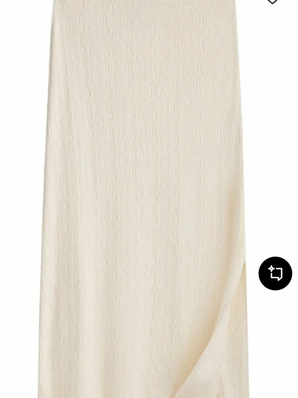 Massimo Dutti NWT Cream Ribbed Midi Skirt S - Picture 6 of 8